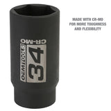 OEMTOOLS 25205 1/2 Inch Drive Axle Nut Socket (34 mm) Additional Image 2