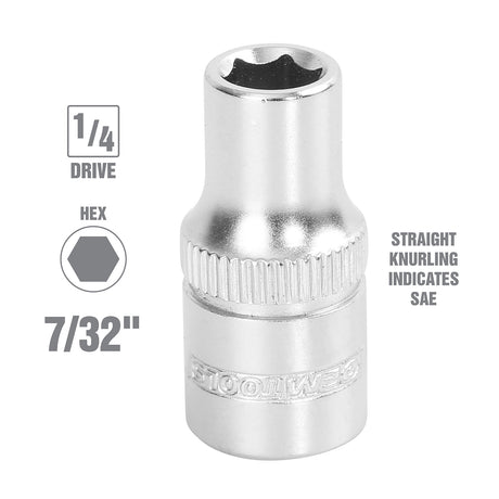 OEMTOOLS 22223 1/4 Inch Drive 6 Pt. Socket (7/32 Inch) Additional Image 1