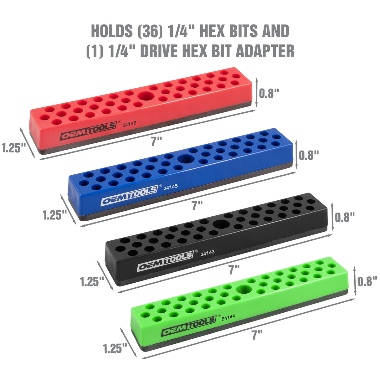 OEMTOOLS 24142 36-Piece Magnetic Hex Bit Holder (4-Pack) Additional Image 1