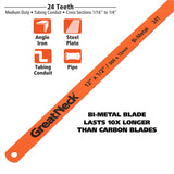 Greatneck 74014 12-Inch Bi-Metal Hacksaw Blade Set Additional Image 1
