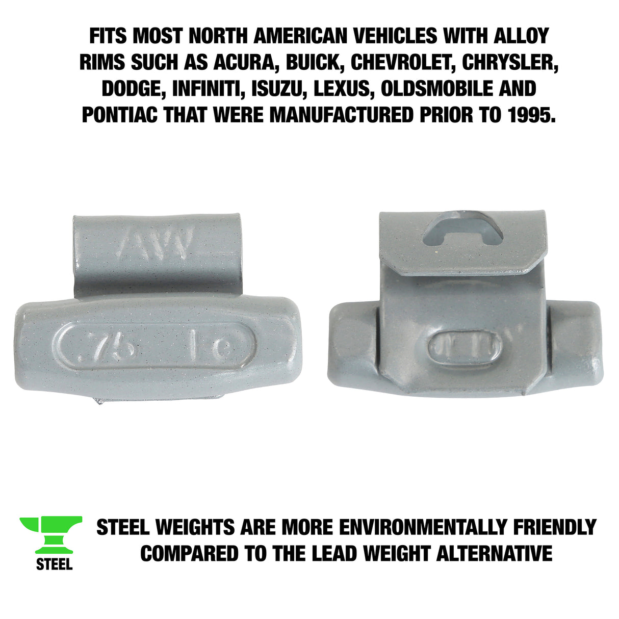 OEMTOOLS 23233 0.75 Oz. AL Style Steel Wheel Weight - 1 Box of 25 Additional Image 1