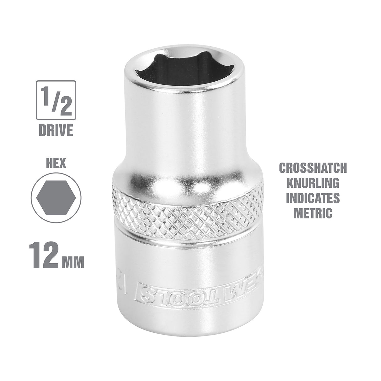OEMTOOLS 22392 12 mm 1/2 Inch Drive Socket Additional Image 1