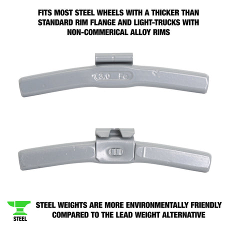 OEMTOOLS 23288 3.0 Oz. T Style Steel Wheel Weight - 1 Box of 25 Additional Image 1