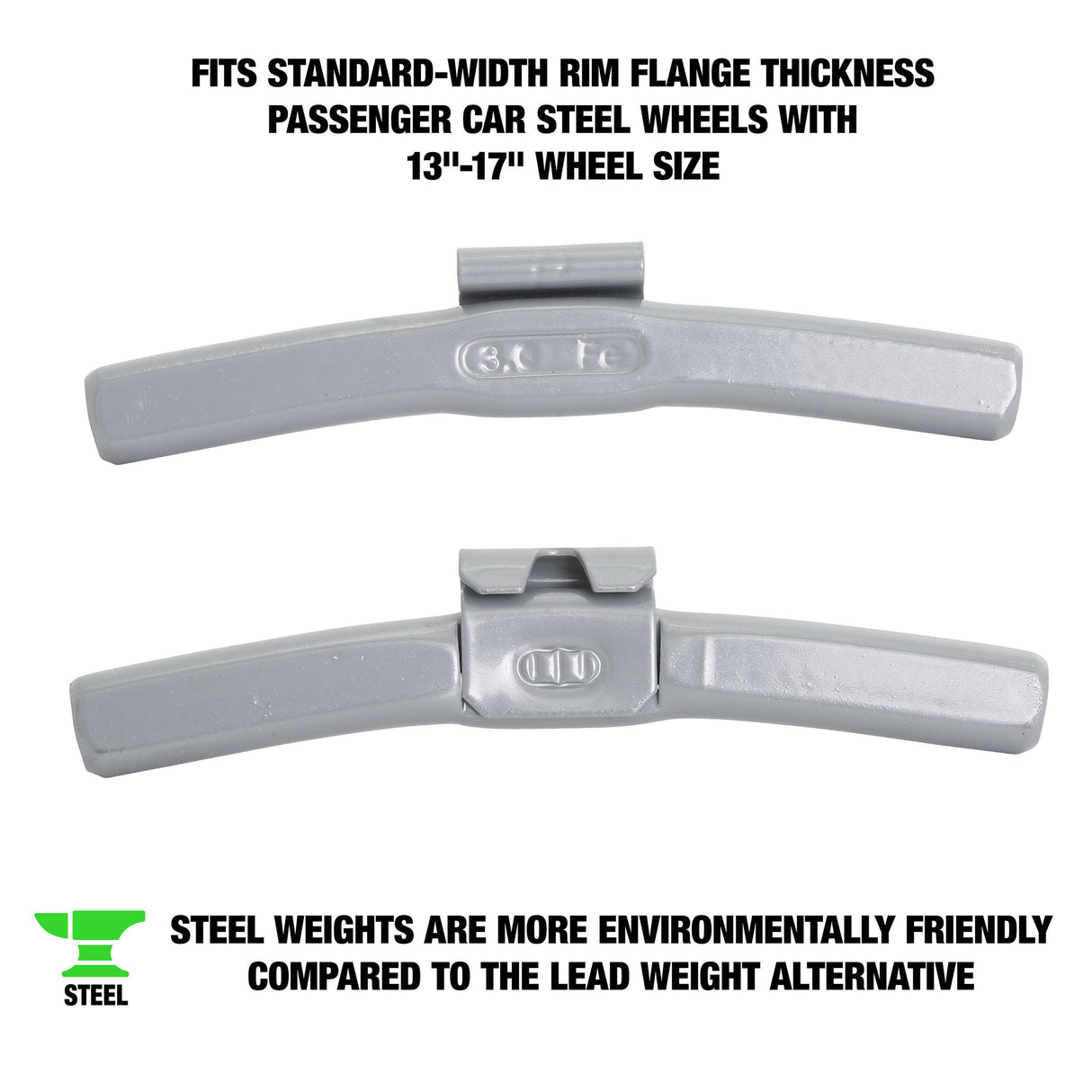 OEMTOOLS 23259 3.0 Oz. P Style Steel Wheel Weight - 1 Box of 25 Additional Image 1