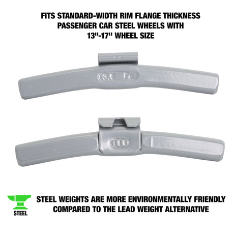 OEMTOOLS 23259 3.0 Oz. P Style Steel Wheel Weight - 1 Box of 25 Additional Image 1