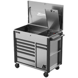 Homak 44in. RS Pro Flip Top 8-Drawer Power Service Cart -Gray Main Image