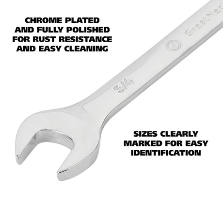 GreatNeck 51004 Combination Wrench SAE Set (11-Piece) with Rack Additional Image 2