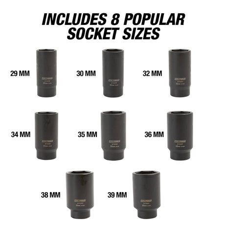 OEMTOOLS 37320 6 Pt. Axle Nut Socket Set Additional Image 2