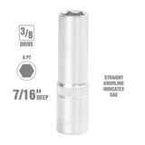 OEMTOOLS 22343 3/8 Inch Drive Deep Wall Socket (7/16 Inch) Additional Image 1