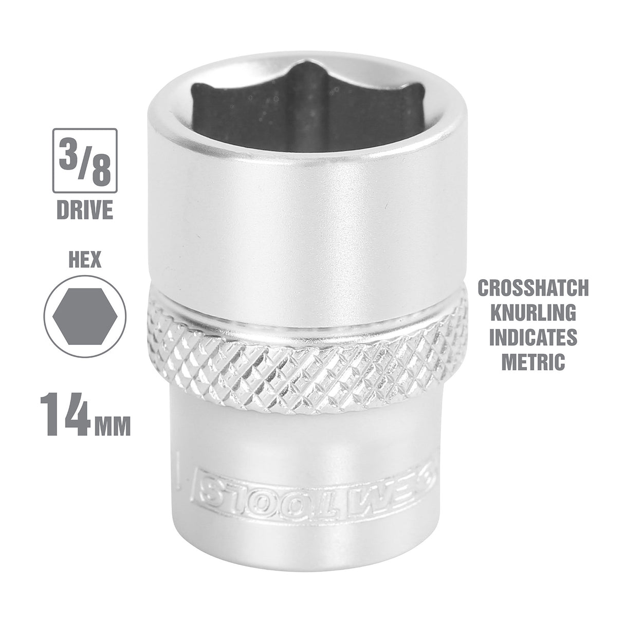 OEMTOOLS 22288 3/8 Inch Drive 6 Pt. Socket (14 mm) Additional Image 1