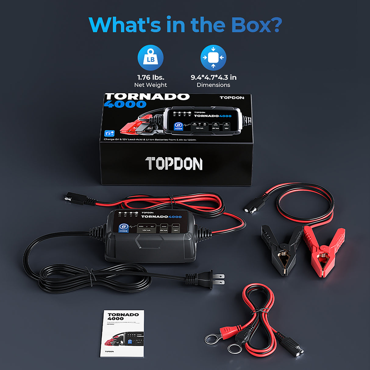 TopDon T4000C 4A Smart Battery Charger Additional Image 9