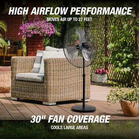 OEMTOOLS 34888 30 Inch Oscillating Pedestal Fan Additional Image 1