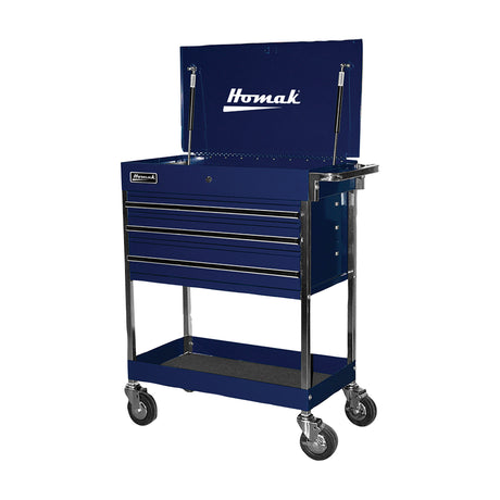 Homak 34PSCBL 34in. Professional 3-Drawer Service Cart - Blue Main Image