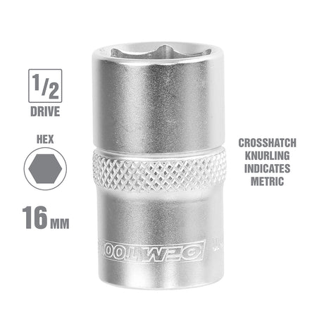 OEMTOOLS 22396 16 mm 1/2 Inch Drive Socket Additional Image 1