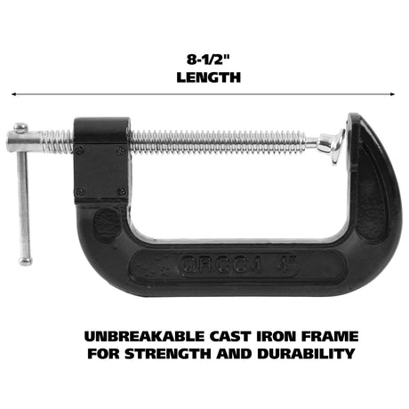 GreatNeck QRCC4 Quick Release C-Clamp (4 Inch) Additional Image 1