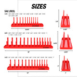 OEMTOOLS 22234 6 Piece SAE and Metric Socket Tray Set (Red and Black) Additional Image 9