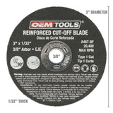 OEMTOOLS 26528 10 Piece Cut Off Wheel Set with Mandrel Additional Image 2