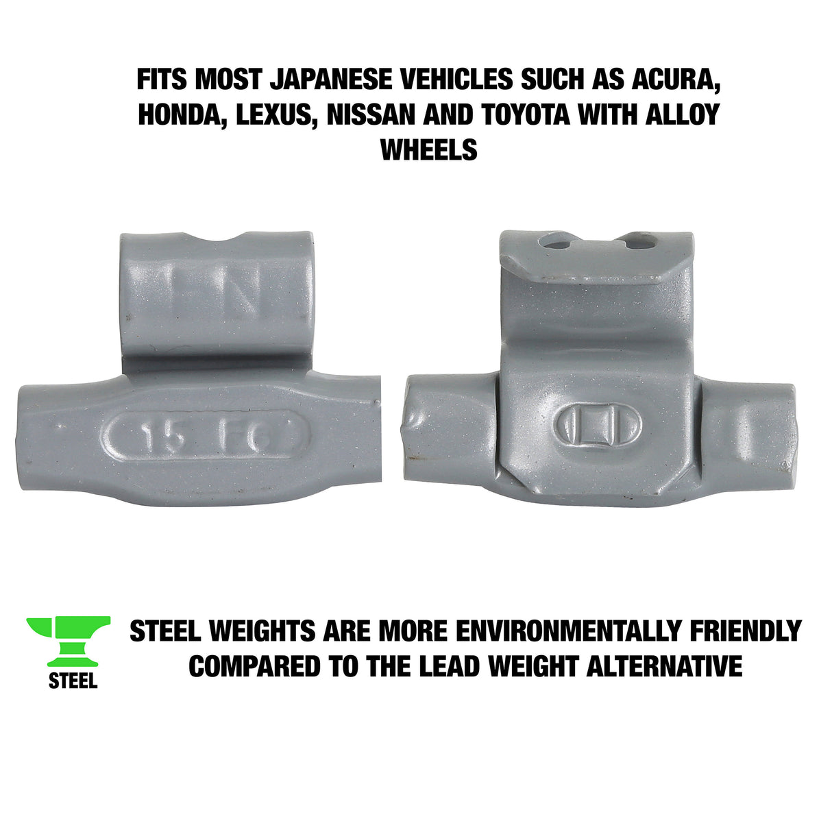 OEMTOOLS 23242 15 gm. FN Style Steel Wheel Weight - 1 Box of 25 Additional Image 1