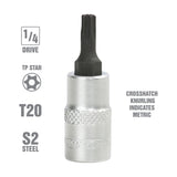 OEMTOOLS 22783 1/4 Inch Drive Tamper Proof Star Socket Bit (T20) Additional Image 1