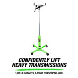 OEMTOOLS 24790 1,100 Lb. 2 Stage Telescoping Transmission Jack Additional Image 1