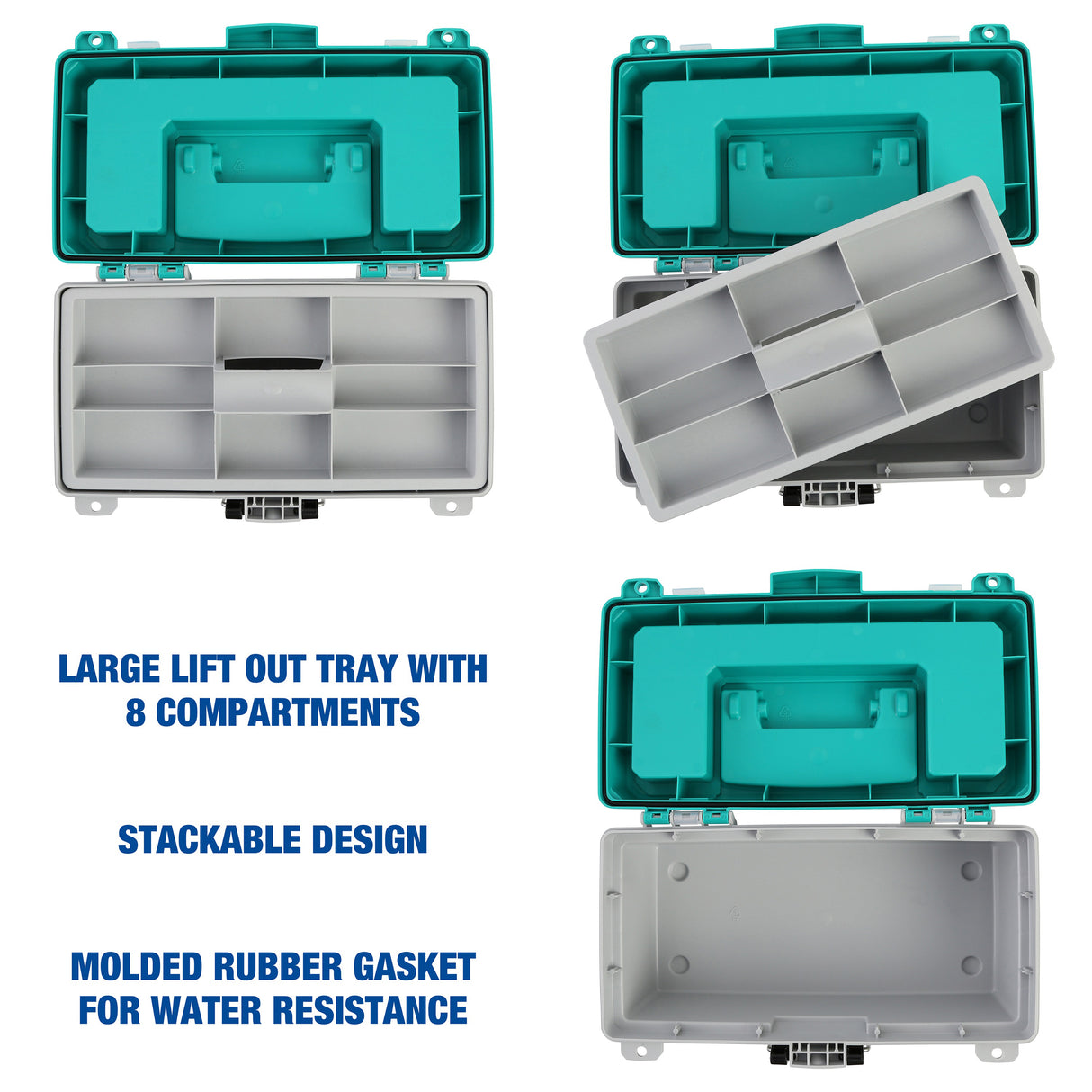 Sheffield 12671 13in. Tackle Box-Teal/Gray Additional Image 4