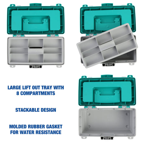Sheffield 12671 13in. Tackle Box-Teal/Gray Additional Image 4