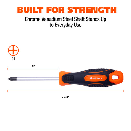 GreatNeck 21828 #1 x 3in. Phillips Screwdriver Additional Image 4