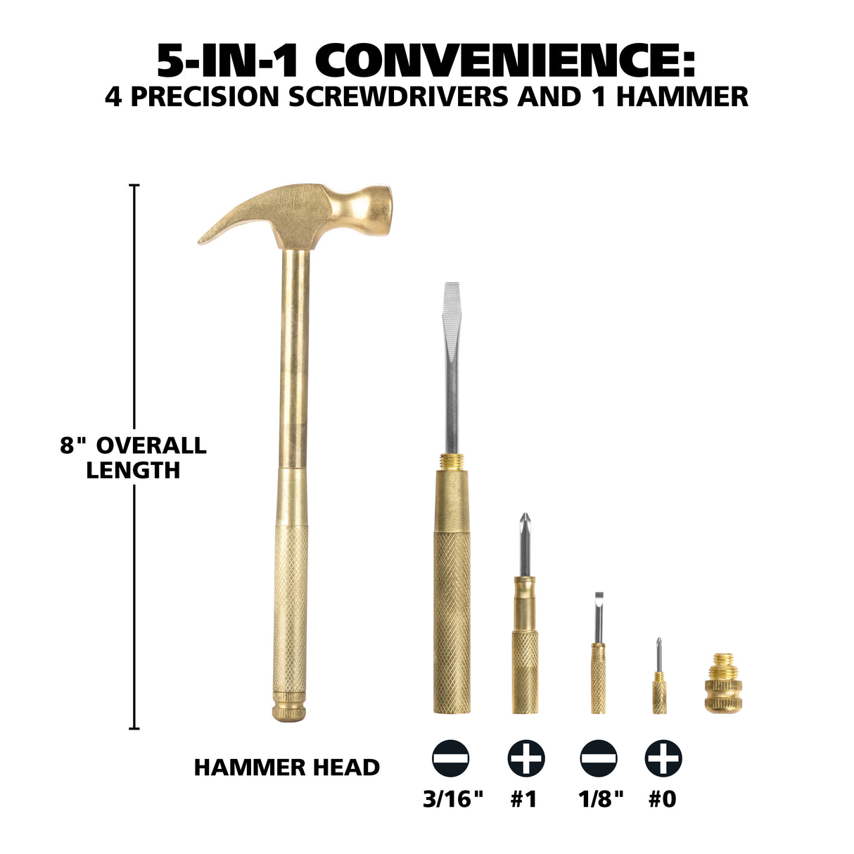 GreatNeck 19006 5-in-1 Hammer and Screwdriver Set Additional Image 2