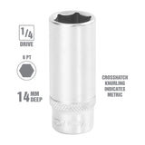 OEMTOOLS 22278 14 mm 1/4 Inch Drive Deep Socket Additional Image 1