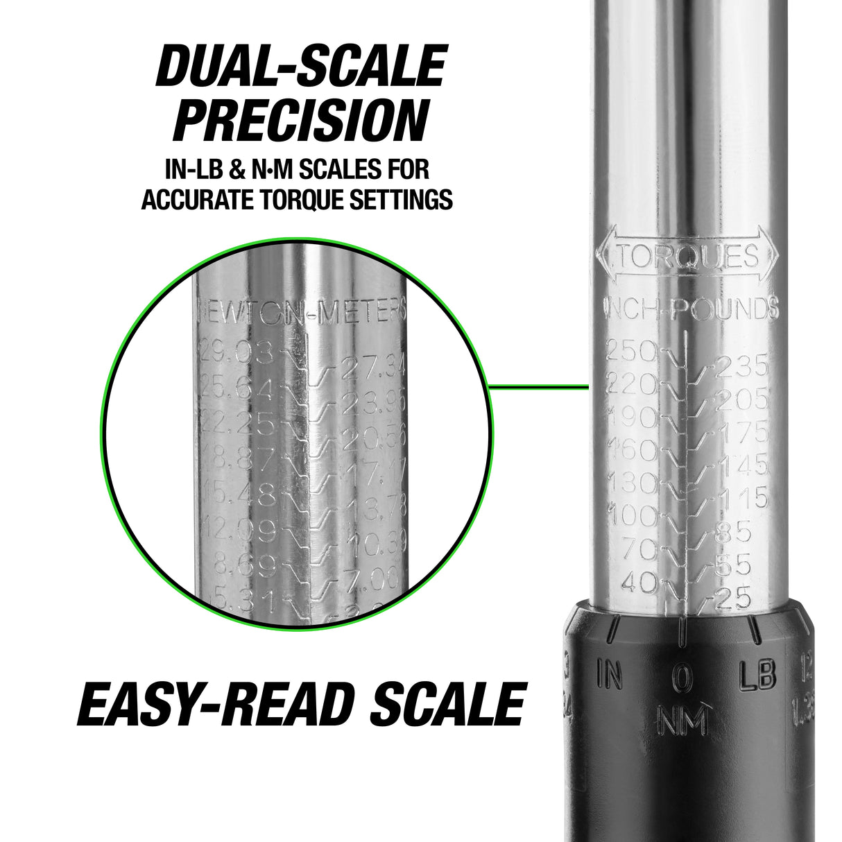 OEMTOOLS 25685 3/8in. Drive Click Style Torque Wrench (25-250 In/Lb.) Additional Image 3