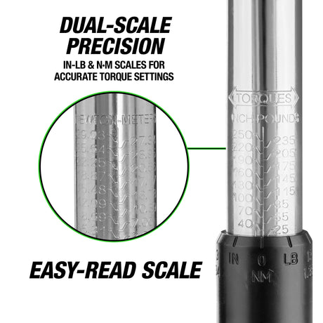 OEMTOOLS 25685 3/8in. Drive Click Style Torque Wrench (25-250 In/Lb.) Additional Image 3
