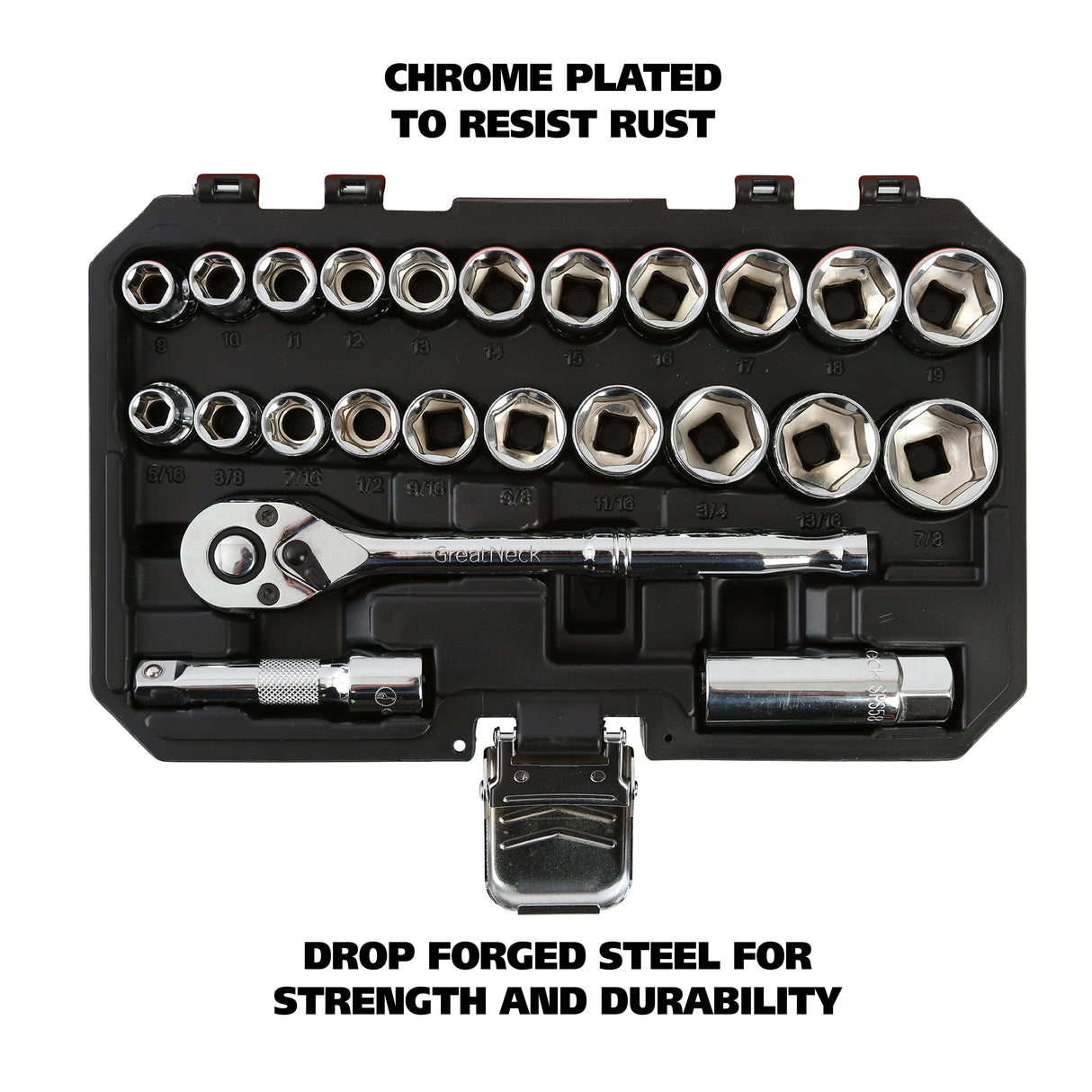 GreatNeck 73804 3/8in. Drive Mechanics Tool Set Additional Image 2