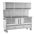 OEMTOOLS OEM24615 72in. 11-Drawer Cabinet and Upper Cabinet - Stainless Steel Main Image