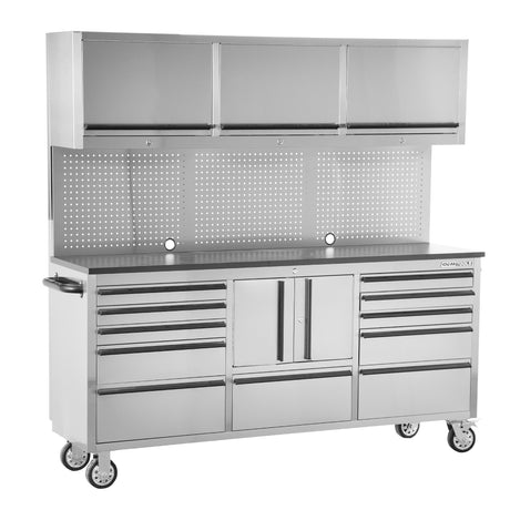 OEMTOOLS OEM24615 72in. 11-Drawer Cabinet and Upper Cabinet - Stainless Steel Main Image