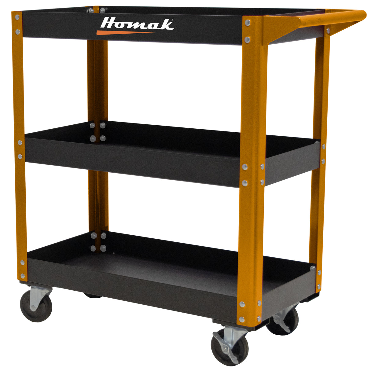 Homak HOMOB06030031 30in. 3-Tier Metal Service Cart Additional Image 4