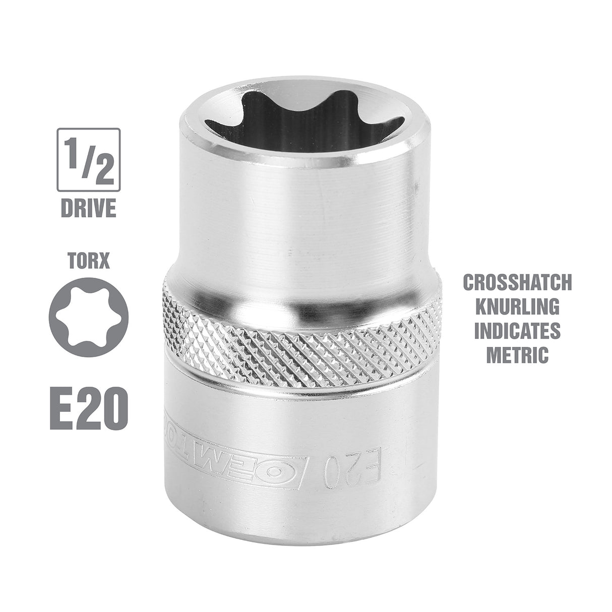 OEMTOOLS 22811 E20 1/2 Inch Drive External Star Socket Additional Image 1