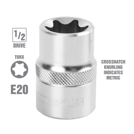 OEMTOOLS 22811 E20 1/2 Inch Drive External Star Socket Additional Image 1