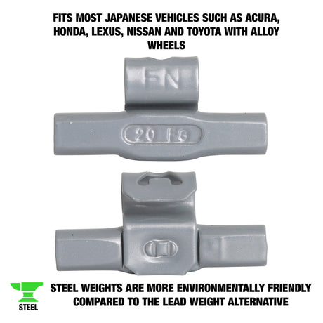 OEMTOOLS 23265 20 gm. FN Style Steel Wheel Weight - 1 Box of 25 Additional Image 1
