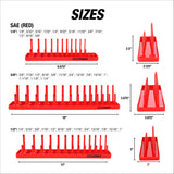 OEMTOOLS 22413 6 Piece SAE and Metric Socket Tray Set (Red and Gray) Additional Image 2