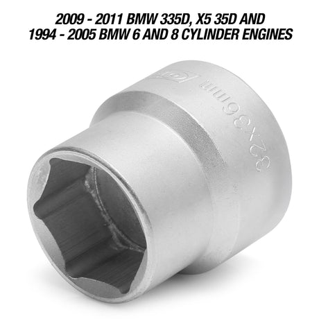 OEMTOOLS 25421 32 mm and 36 mm Double Female Oil Filter Socket Additional Image 6