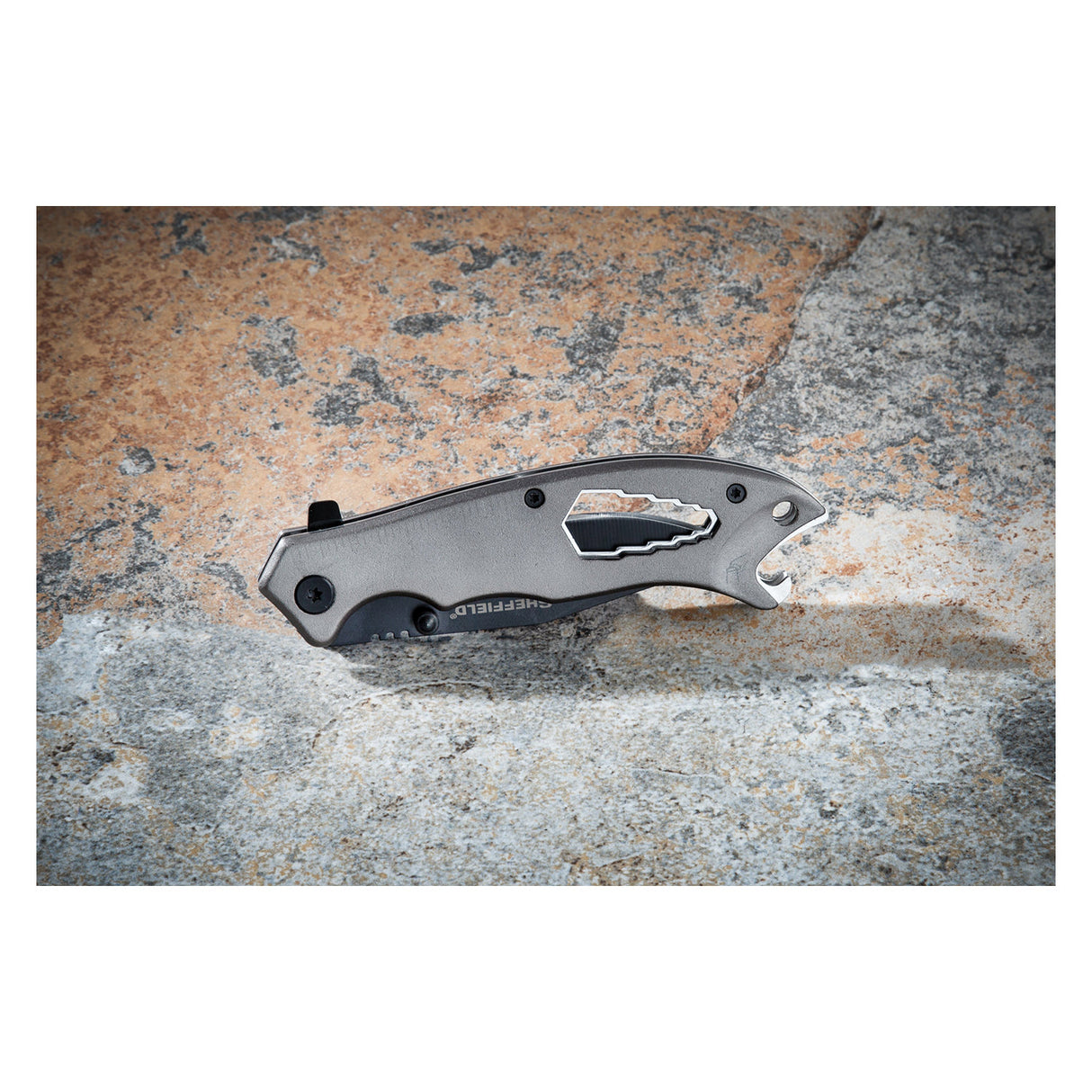 Sheffield 12170 Mechan 9-in-1 3in. Drop-Point Folding Knife Additional Image 7