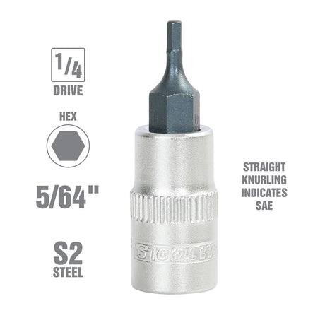 OEMTOOLS 22852 1/4 Inch Drive Hex Bit Socket (5/64 Inch) Additional Image 1