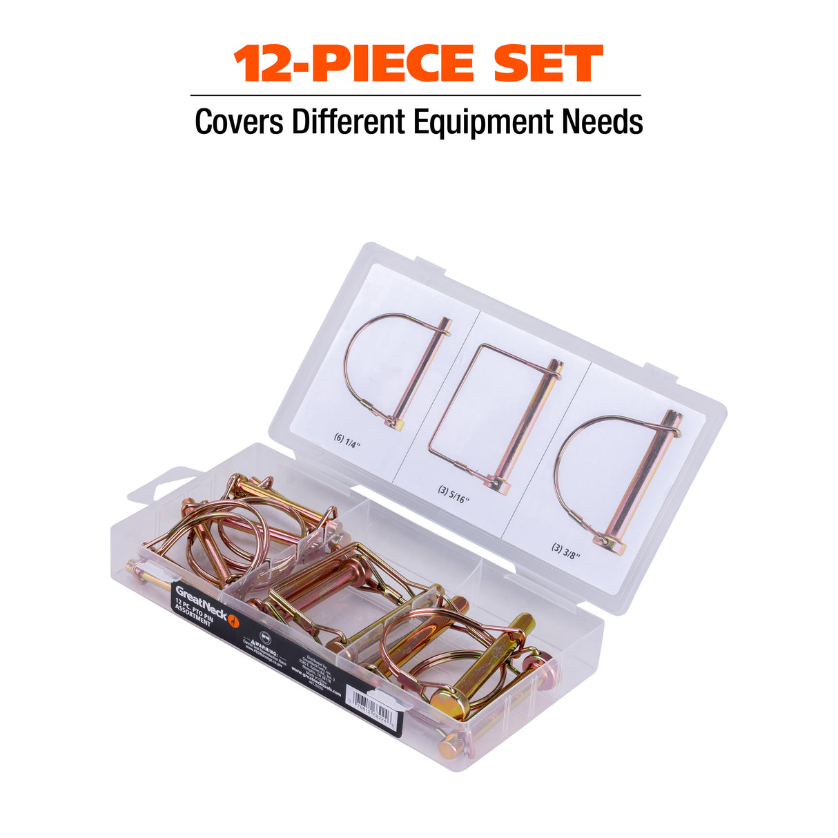 GreatNeck 68224 12-Piece PTO Pin Assortment Additional Image 2