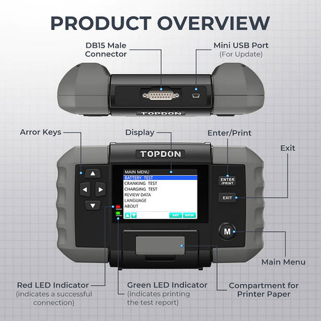 Topdon BT600 Battery Tester With Printer Additional Image 5