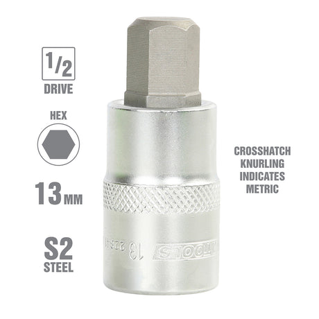 OEMTOOLS 22841 1/2 Inch Drive Hex Bit Socket (13 mm) Additional Image 1