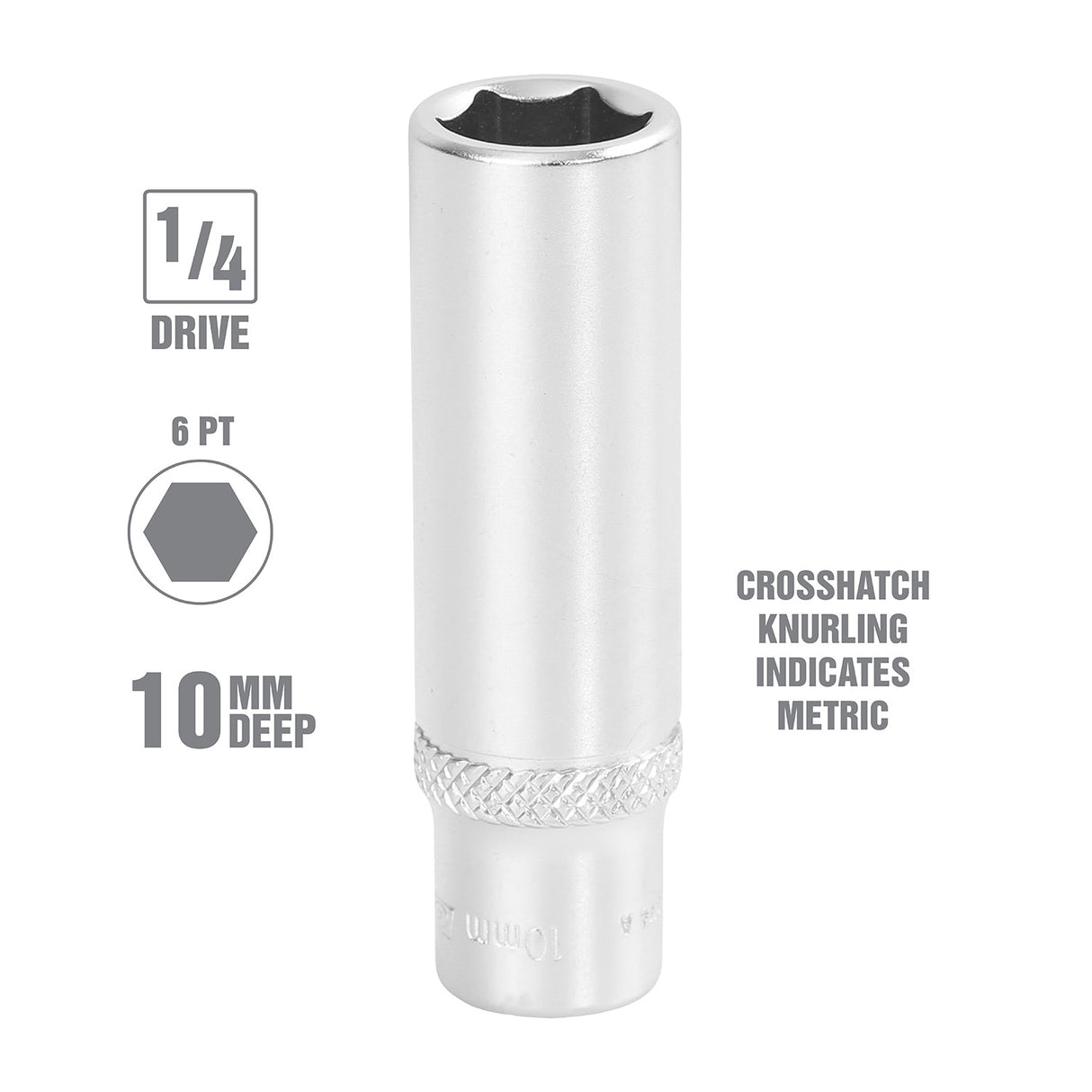 OEMTOOLS 22274 10 mm 1/4 Inch Drive Deep Socket Additional Image 1