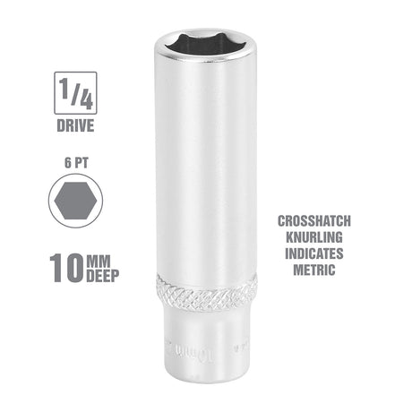 OEMTOOLS 22274 10 mm 1/4 Inch Drive Deep Socket Additional Image 1