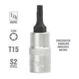 OEMTOOLS 22762 1/4 Inch Drive Star Socket Bit (T15) Additional Image 1