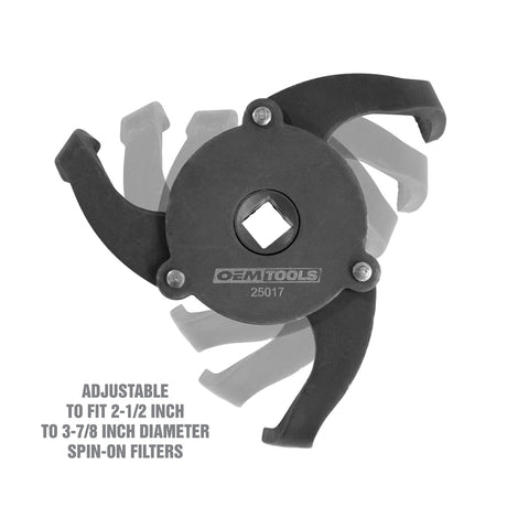 OEMTOOLS 25017 2-1/2in. x 3-7/8in. 3-Legged Spin-On Style Oil Filter Wrench Additional Image 1