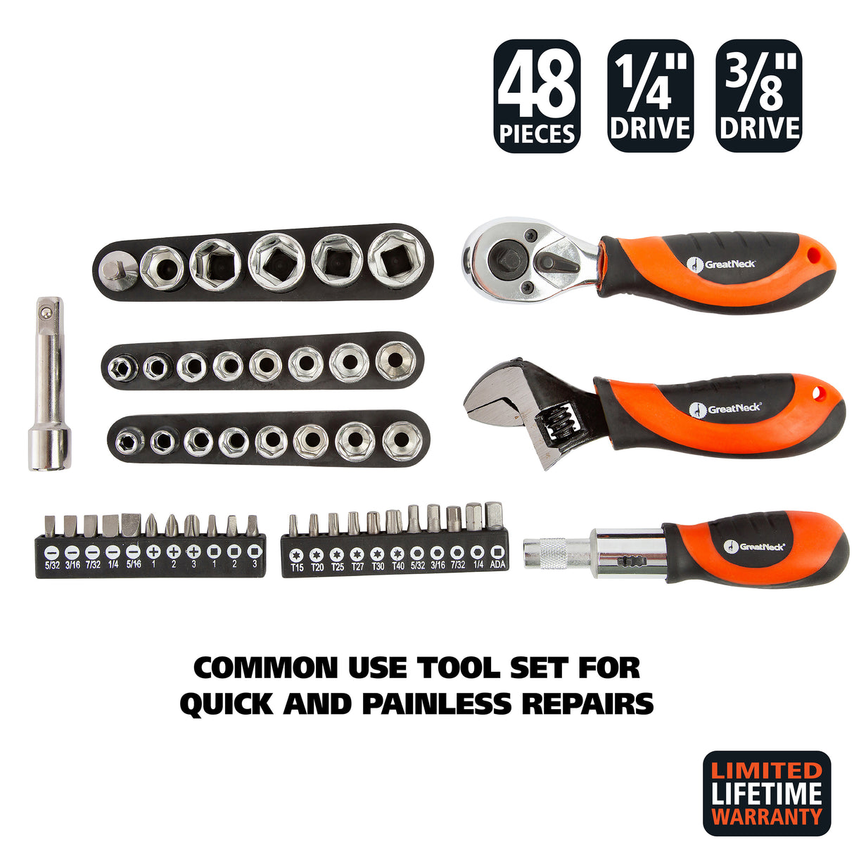 GreatNeck 28045 Multi Drive Stubby Tool Set Additional Image 1